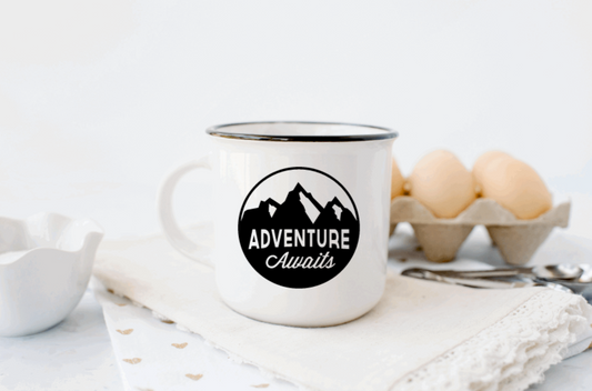 Adventure Awaits (Mountain) Enamel Camp Mug