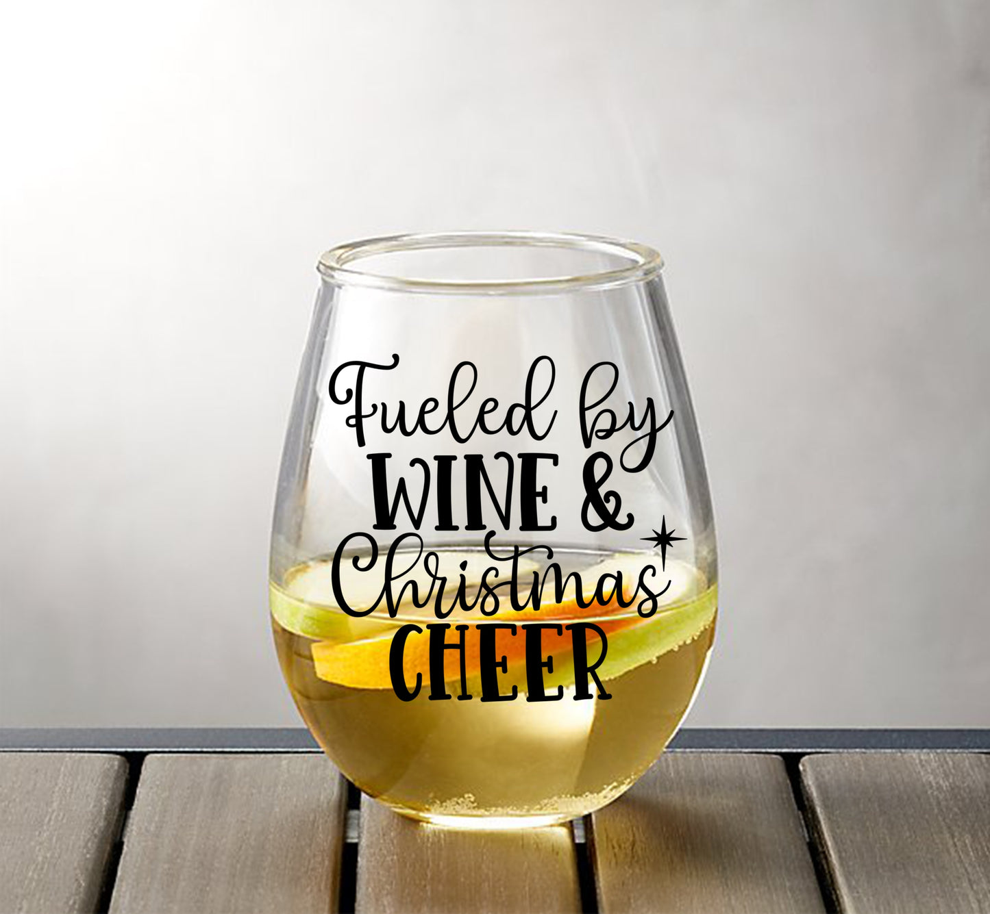 Fueled By Wine & Christmas Cheer Wine Glass