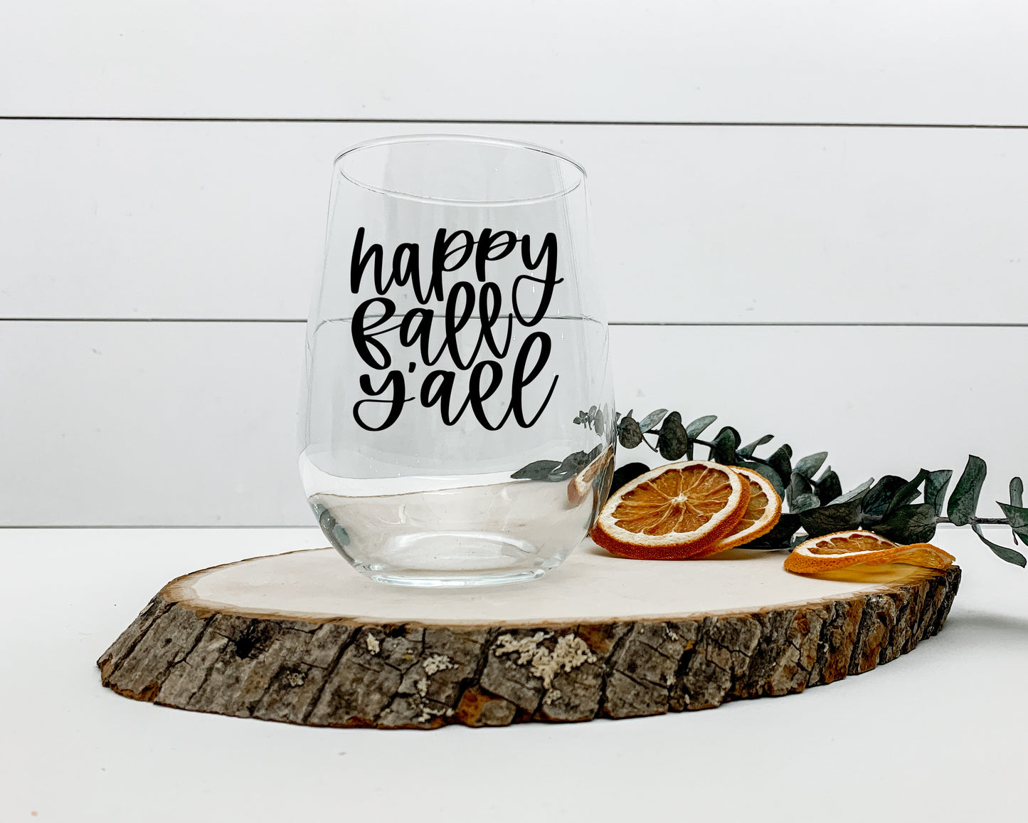 Happy Fall Yall Wine Glass