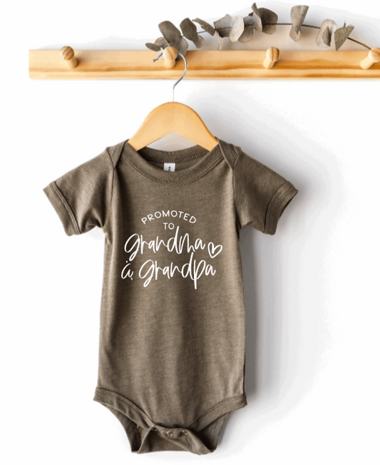 Promoted to Grandma & Grandpa Baby One-Piece