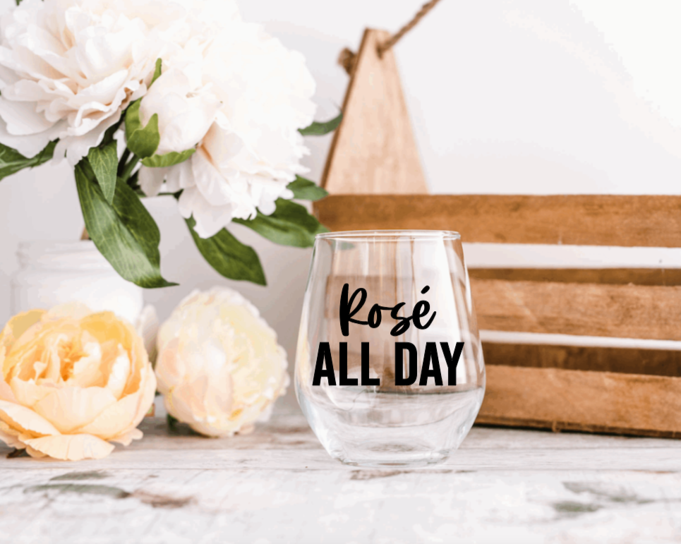 Rose All Day Wine Glass