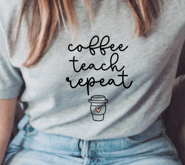 Coffee Teach Repeat Unisex Tee