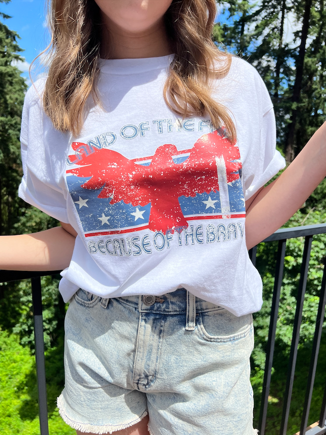 Land of the Free Because of The Brave Tee