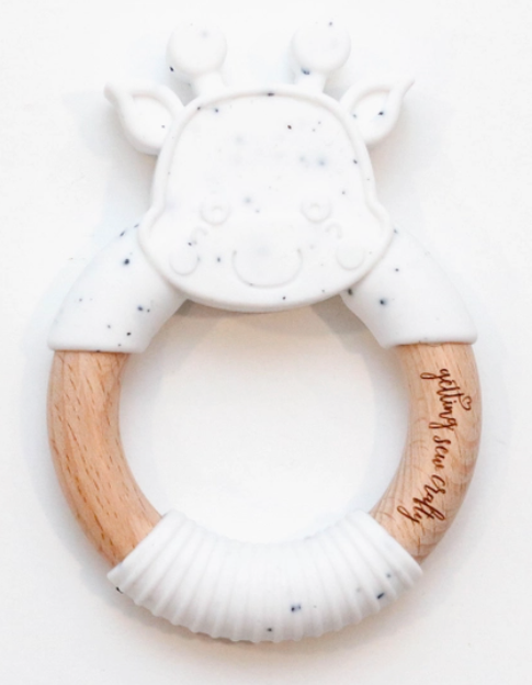 Baby Silicone + Wood Ring Teether
