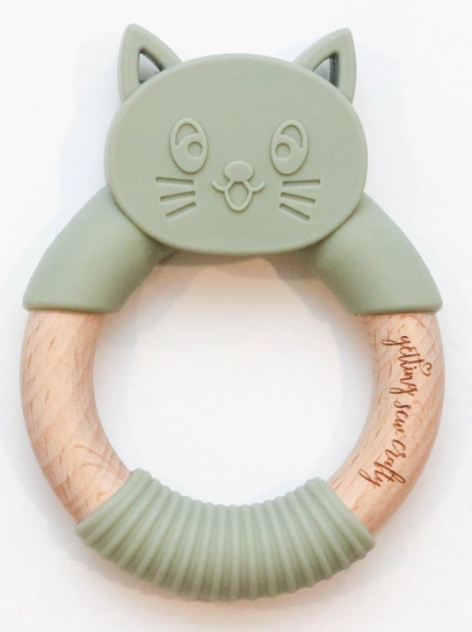 Baby Silicone + Wood Ring Teether