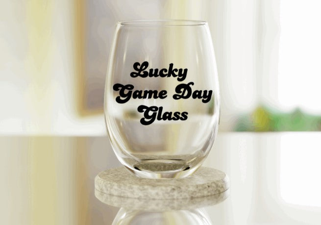 Lucky Game Day Wine Glass